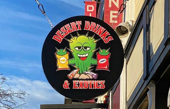 Desert Drinks & Exotics New Projecting Sign