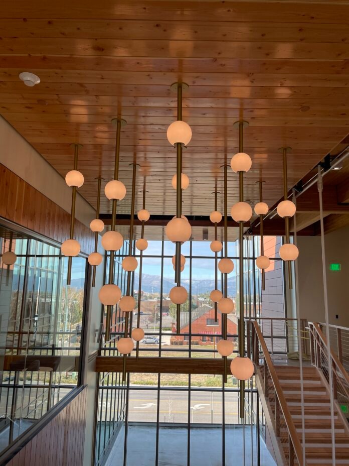 Bolin’s lighting work for a local bank.