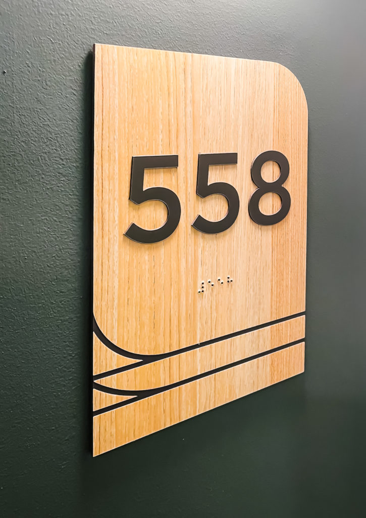 custom wood grain room number code compliant ada sign