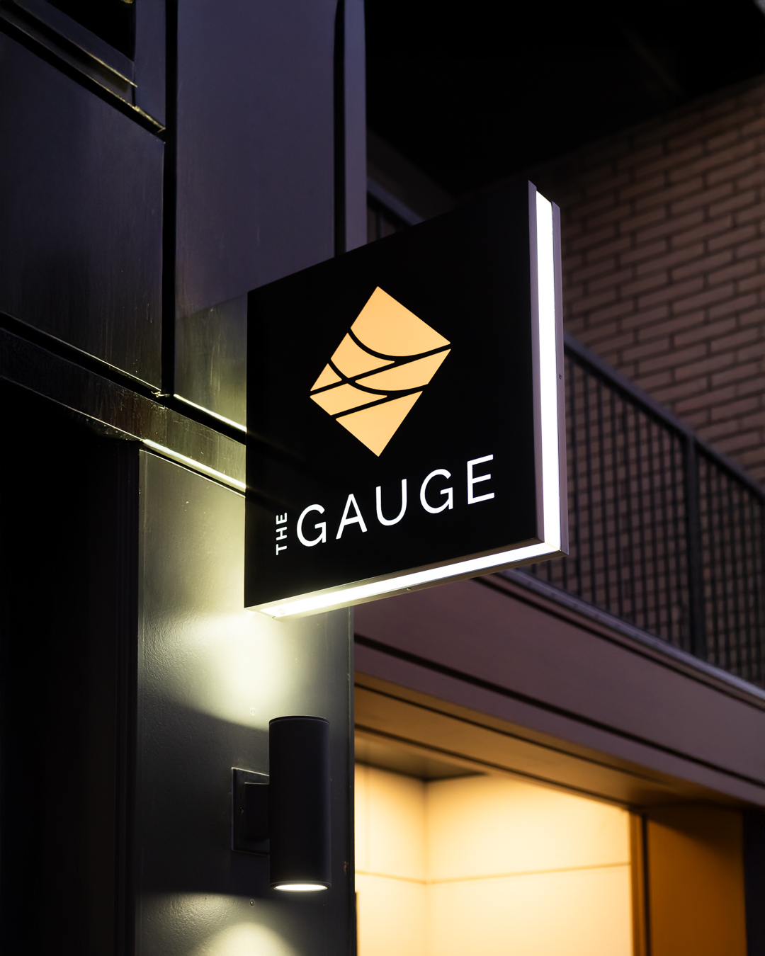 Gauge Apartments Projecting Blade Sign Salt Lake City 1